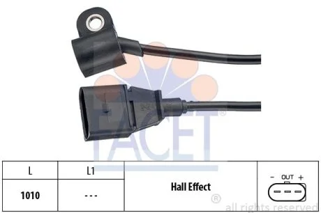 Датчик оборотов коленвала Audi A4 2.0 tdi (06-09) (9.0565) Facet FACET 90565
