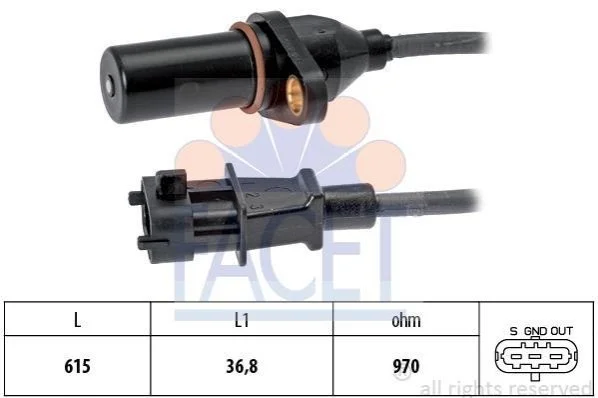 Датчик оборотов коленвала Hyundai Santa fe ii 2.2 crdi (06-12) Facet FACET 9.0569 (фото 1)