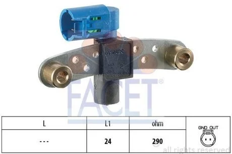 Датчик обертів коленвала Renault KANGOO, MEGANE I,CLIO II 1.2/1.4/1.6 96- (9.0597) Facet FACET 90597