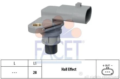 Датчик оборотов коленвала Fiat Doblo/Ducato / Opel Combo 1.6-2.0 D/CDTI (10-) (9.0626) Facet FACET 90626