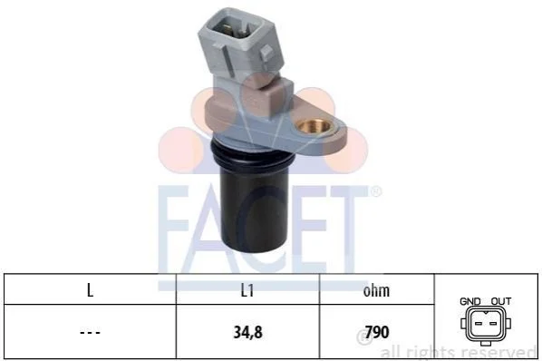 Датчик обертів коленвала Smart 451/452 0.7-1.0 i/Turbo/CDi (03-) (9.0641) Facet FACET 90641 (фото 1)