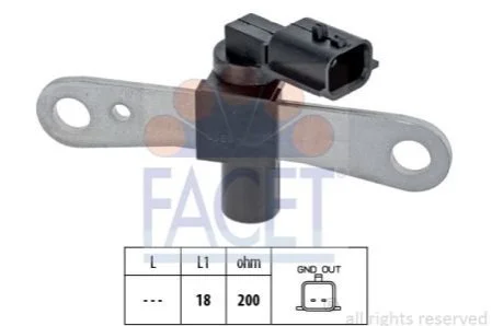 Датчик обертів коленвала MEGANE III/ Dacia LOGAN 1.6/1.6ALK/1.6LPG 06- (9.0658) Facet FACET 90658 (фото 1)