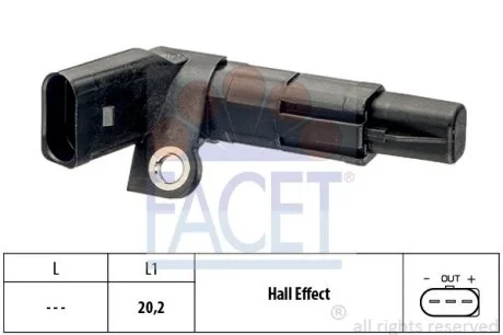 Датчик оборотов коленвала Skoda Fabia/VW Polo 1.2i 01- (9.0683) Facet FACET 90683