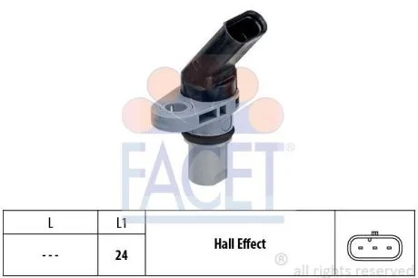 Датчик обертів коленвала Fabia 14-/Octavia 06-/Caddy 10-/Golf/Passat 11- (9.0778) Facet FACET 90778
