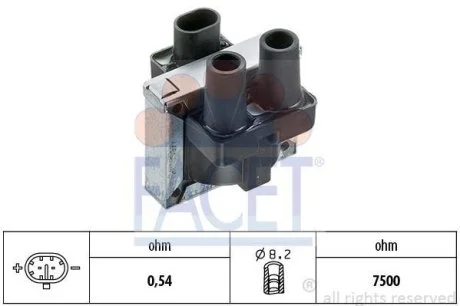 Катушка зажигания Punto/Tipo 93- (9.6046) Facet FACET 96046