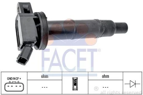 Котушка запалювання Camry/Rav 4 2.0-2.4 00-13 (9.6366) Facet FACET 96366