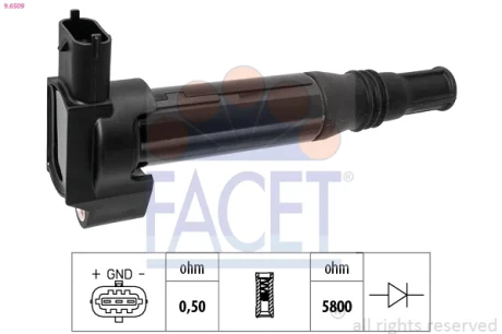 Катушка системы зажигания FACET 9.6509