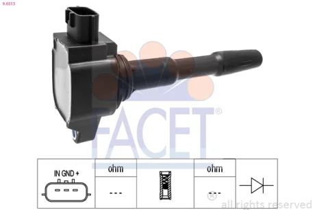 Катушка зажигания Captur (13-)/Clio IV (12-) 0.9 TCe/1.2 TCe Facet FACET 9.6513