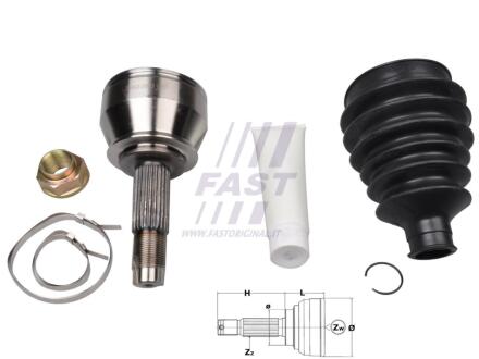 Шрус наружный к-кт 25x24 зуб. doblo 1.3/1.9d 01- FAST FT25072K