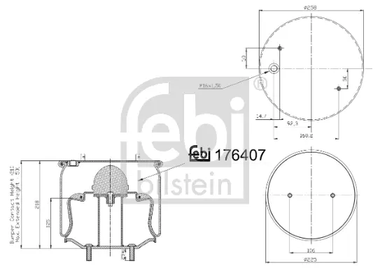 Подушка пневмопідвіски FEBI BILSTEIN 176407 (фото 1)