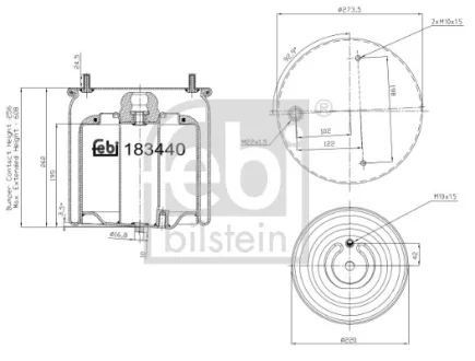 Подушка пневмопідвіски FEBI BILSTEIN 183440