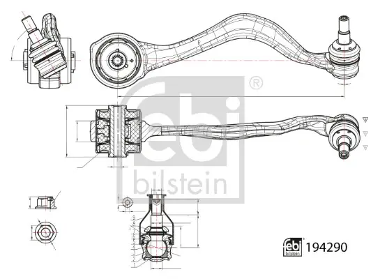 Важіль підвіски коліс передній FEBI BILSTEIN 194290 (фото 1)