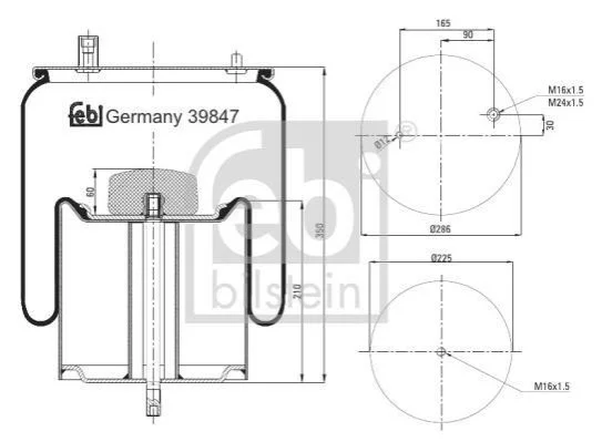 Подушка пневмопідвіски FEBI BILSTEIN 39847 (фото 1)
