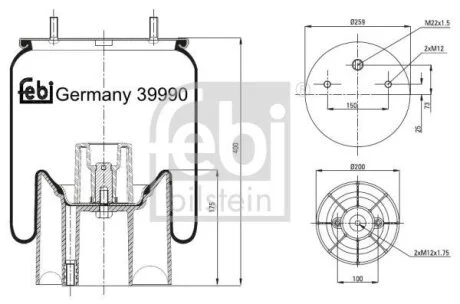Подушка амортизуюча FEBI BILSTEIN 39990