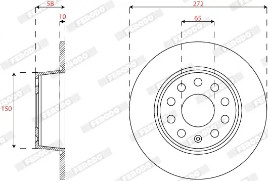 Диск тормозной FERODO DDF2825C (фото 1)