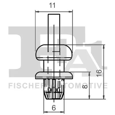 Кліпса кріплення обшивки (к-кт 5шт) Citroen C3/C4/Peugeot 205/208/307/308 83- Fischer Automotive One (FA1) 21-20013.5 (фото 1)