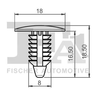 Кліпса кріплення накладки порога (к-кт 5шт) Hyundai Accent III 05- Fischer Automotive One (FA1) 89-10002.5 (фото 1)