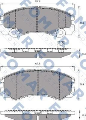 Колодки тормозные дисковые (комплект 4 шт) FOMAR FO 684381 (фото 1)