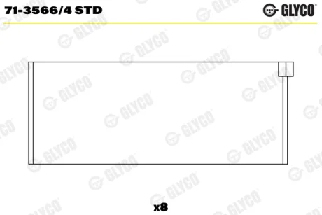 Підшипник шатуна (к-кт) Glyco 71-3566/4 STD