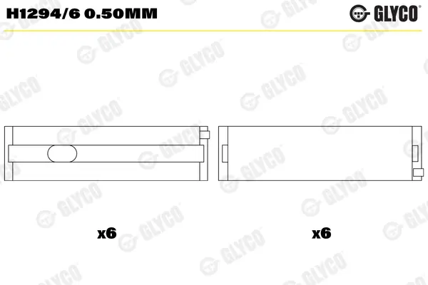 Вкладиші корінні (к-кт) Glyco H1294/6 0.50MM (фото 1)
