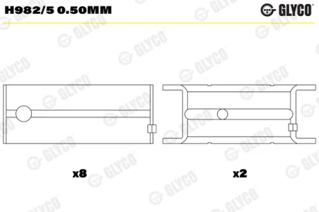 Комплект вкладишів двигуна Glyco H982/5 0.50MM