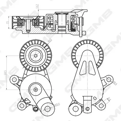 Ролик натяжной ремня генератора Audi/Seat/Skoda/VW 1.4–1.6 (AC-) GMB GAT20920 (фото 1)