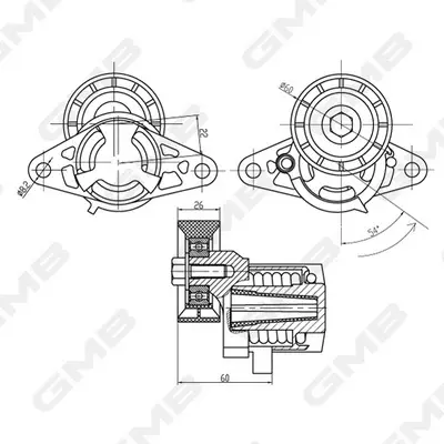 Ролік натяжний ременя генератора Dacia Duster/Logan/ Renault Clio/Megane/Kangoo/Laguna/Sandero/Scenic/ Nissan Kubista GMB GAT21010 (фото 1)