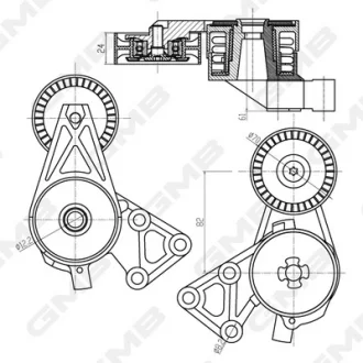 Ролік натяжний ременя генератора Audi A3/TT/ VW Golf/Bora/Caddy/Passat/Transporter/ Skoda Fabia/Octavia/ Seat Ibiza/Leon/Toledo  GMB GAT21030
