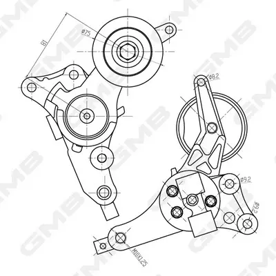Ролик натяжной ремня генератора Toyota Hilux/Hiace/Fortuner/Land Cruiser Prado 1 GMB GAT30050 (фото 1)