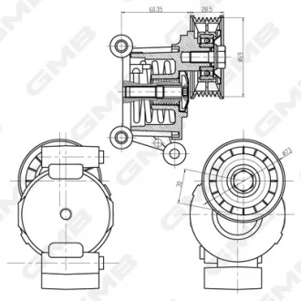 Ролик натяжной ремня генератора Mazda 3 BK/BL/ 5/ Volvo S40/V50/ Ford Focus/C‑Ma GMB GAT32770