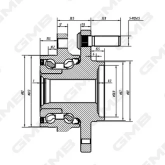 Ступиця колеса переднього Hyundai i30 07-/11-/ Kia Ceed GMB GH34880
