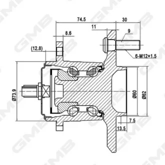 Ступица колеса задняя Toyota Camry V50/ASV50 11-18 GMB GH34970A