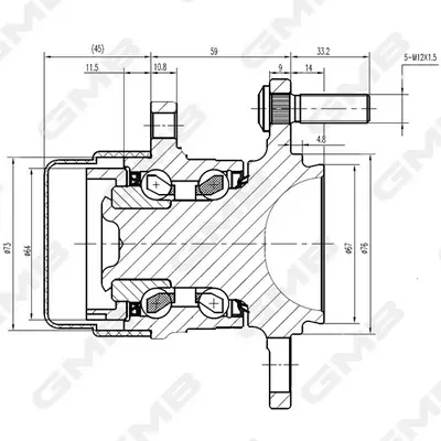 Ступиця колеса заднього Hyundai Elantra 06-/11-/ Veloster 11- GMB GH34980T (фото 1)