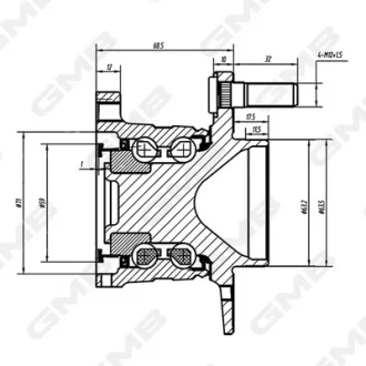 Маточина колеса задня Ford Transit Courier 1.5/1.6 TDCi 12- GMB GH35010M