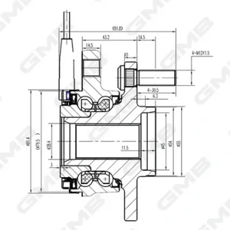 Ступиця колеса переднього Toyota Yaris 1.2/1.5 13- GMB GH35070A