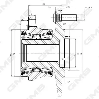 Ступица колеса заднего Mitsubishi Pajero IV 07- GMB GH35140 (фото 1)