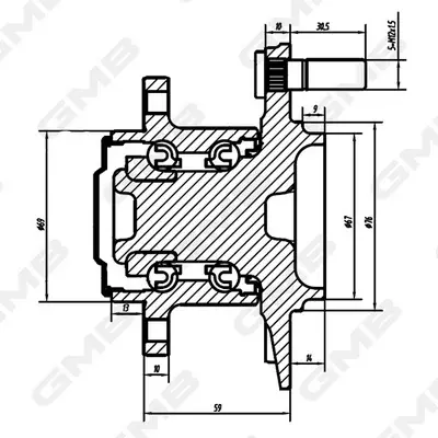 Маточина колеса задня Kia Soul 08-13 GMB GH35220 (фото 1)