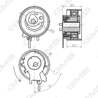 Натягувач ременя ГРМ Renault Logan/Sandero/Duster/Megane/Scenic/Clio (K4M/K7M/H4M) GMB GTB0320