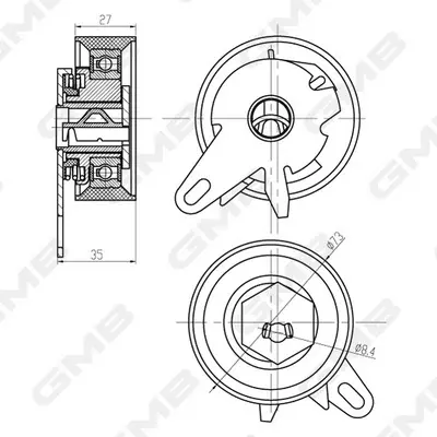 Натяжитель ремня ГРМ Audi 100/A6/ VW LT/Transporter T4/T5 (2.5 TDI) GM GMB GTB0430 (фото 1)