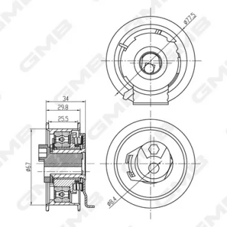 Натягувач ременя ГРМ Audi A4/A6/ VW Passat/ Skoda Superb (2.0 FSI / TFSI (EA113: BPG, BWT, BGB, BWE)  GMB GTB0600