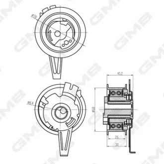 Натягувач ременя ГРМ VW Golf/Passat/Tiguan/ Audi A3/ Skoda Octavia/Superb/ Seat Leon/Toledo (1.6 TDI CR, BlueMotion, 1.6 TDI EA288 / EA189 (CAYC, CAYB, CLHA, CXXB)  GMB GTB0950