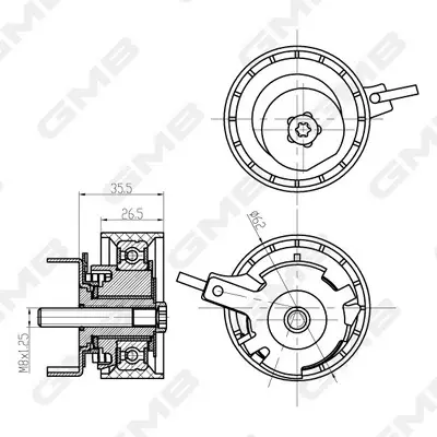 Натяжитель ремня ГРМ Ford Focus III/C‑Max/Kuga II (1.6 EcoBoost (JTDA, JQDA, JQD GMB GTB1060 (фото 1)