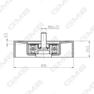 Ролик ремня ГРМ Audi A4 B6/B7/ A6 C5/ VW Passat B5/B5+ (1.8/1.8T (EA113 AWT, AW GMB GTC0650 (фото 1)