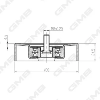 Ролік ременя ГРМ Audi A4 B6/B7/ A6 C5/ VW Passat B5/B5+ (1.8/1.8T (EA113: AWT, AWM, BFB, BEX) GMB GTC0650