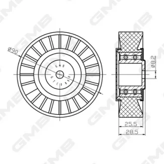 Ролік ременя ГРМ VW Golf II/III/ Passat B3/B4/ Vento/ Audi 80/100 (1.6/1.8/2.0 gasoline (EZ, RP, 2E, ADY, AGG)  GMB GTC0800