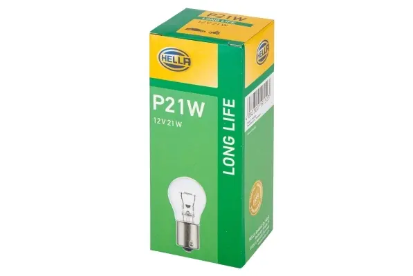 Лампа розжарювання P21W 12V 21W BA 15s Long Life HELLA 8GA002073271 (фото 1)