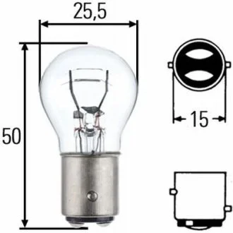 Лампа накаливания, P21/5W 24V 21/5W BAY 15d HELLA 8GD002078241