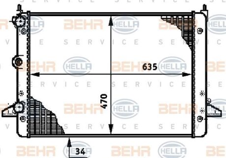 Радіатор системи охолодження HELLA 8MK376720501