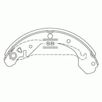 Комплект тормозных колодок из 4 шт. барабанов Hi-Q (SANGSIN) SA102