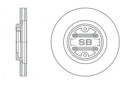 Диск тормозной (кратно 2) передний (вентилируемый) Terracan (D=280.1mm) Hi-Q (SANGSIN) SD1049